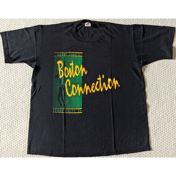VTG RARE Larry Bird BOSTON CONNECTION Hotel Restaurant Terre Haute Logo Tee XL - Picture 2 of 3